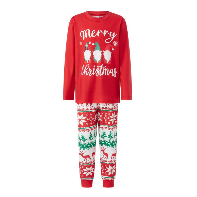 Merry Christmas Family Matching Pajamas Set Xmas Gnomes Print Tops Pants Sleepwear Loungewear