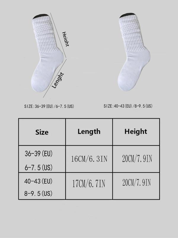 Women's 3 Pairs Solid Slouch Crew Socks, Baggy Socks, Fashion Casual Comfy Socks for Daily Outdoor Wear, Ladies Socks for All Seasons