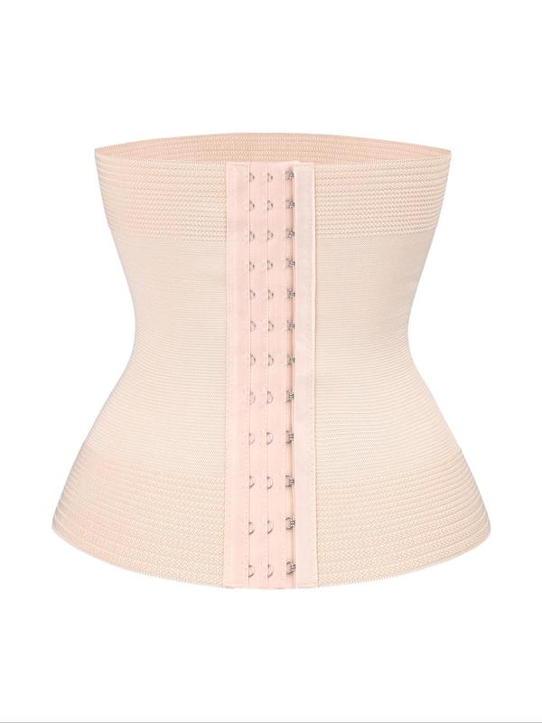 Women's Solid Hook & Eye Waist Trainer, Tummy Control Shaper, Waist Cincher for Postpartum Recovery, Girdle