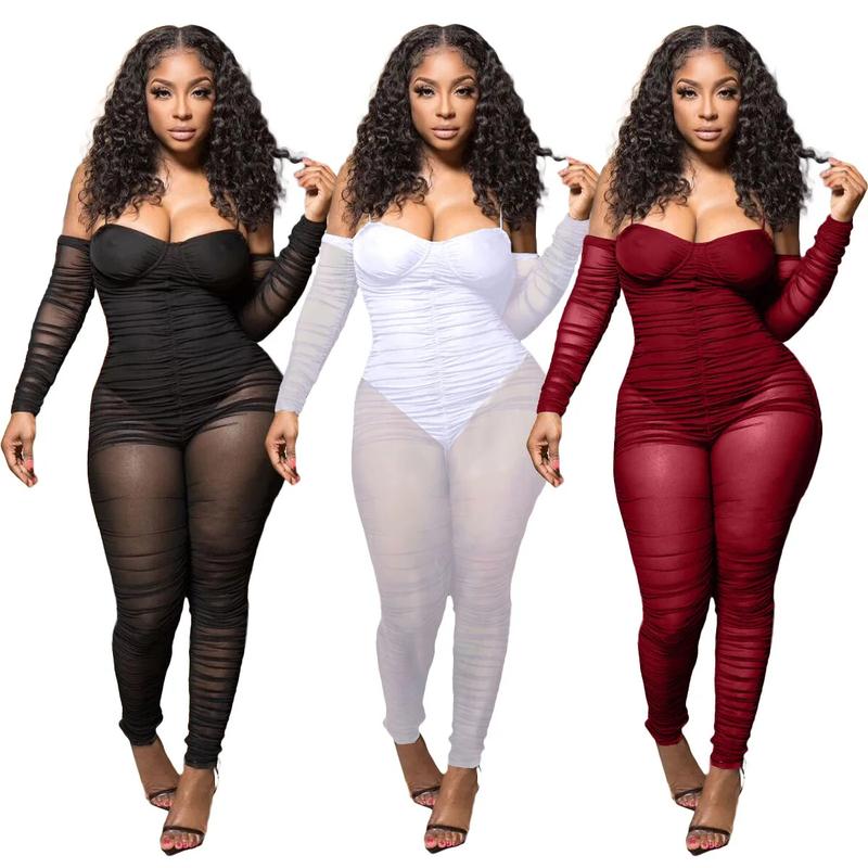 Mesh Sexy Cami Jumpsuit Women One Piece Jumpsuit Women Jumpsuit 2024 Womenswear Overalls