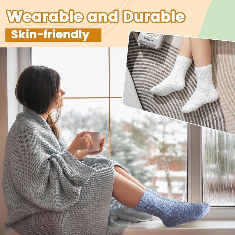 5 Pairs Fuzzy Socks for Women - Fluffy Socks Winter Warm Comfy Socks Women