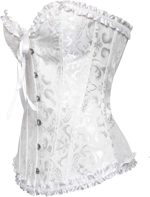 Women's Lace Up Boned Overbust CorsetBustier Lingerie Bodyshaper Top - Shapewear - Womenswear