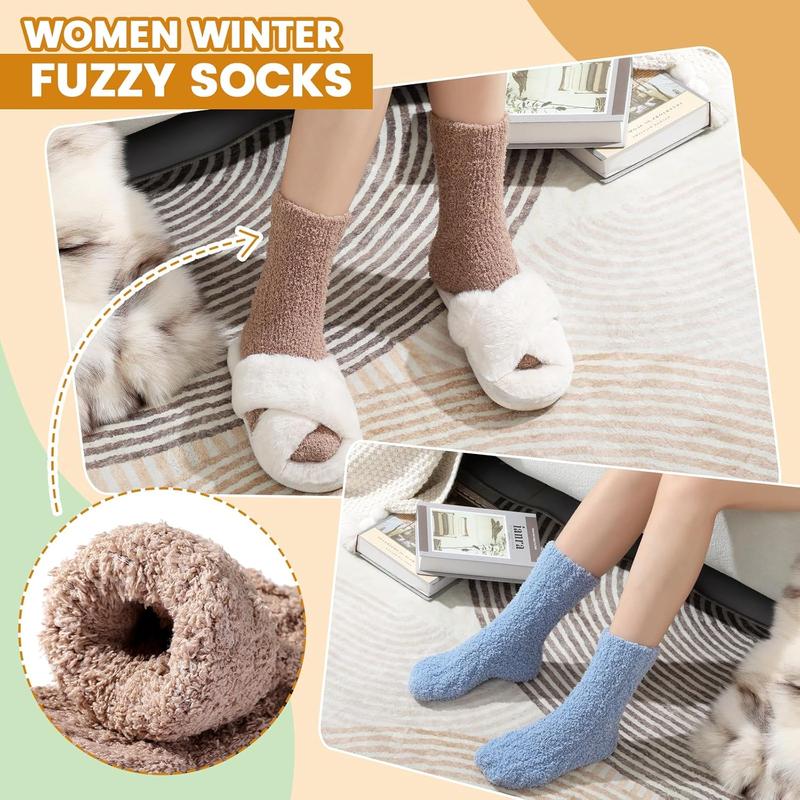 5 Pairs Fuzzy Socks for Women - Fluffy Socks Winter Warm Comfy Socks Women