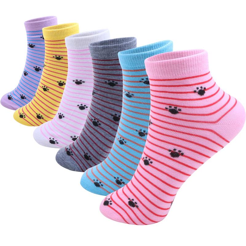 6 Pairs Women Lightweight Ankle Quarter Socks Cotton Casual Size: 9-11