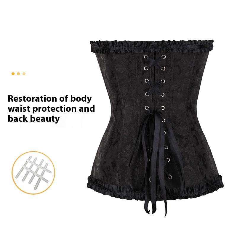 Women's Lace Up Boned Overbust CorsetBustier Lingerie Bodyshaper Top - Shapewear - Womenswear