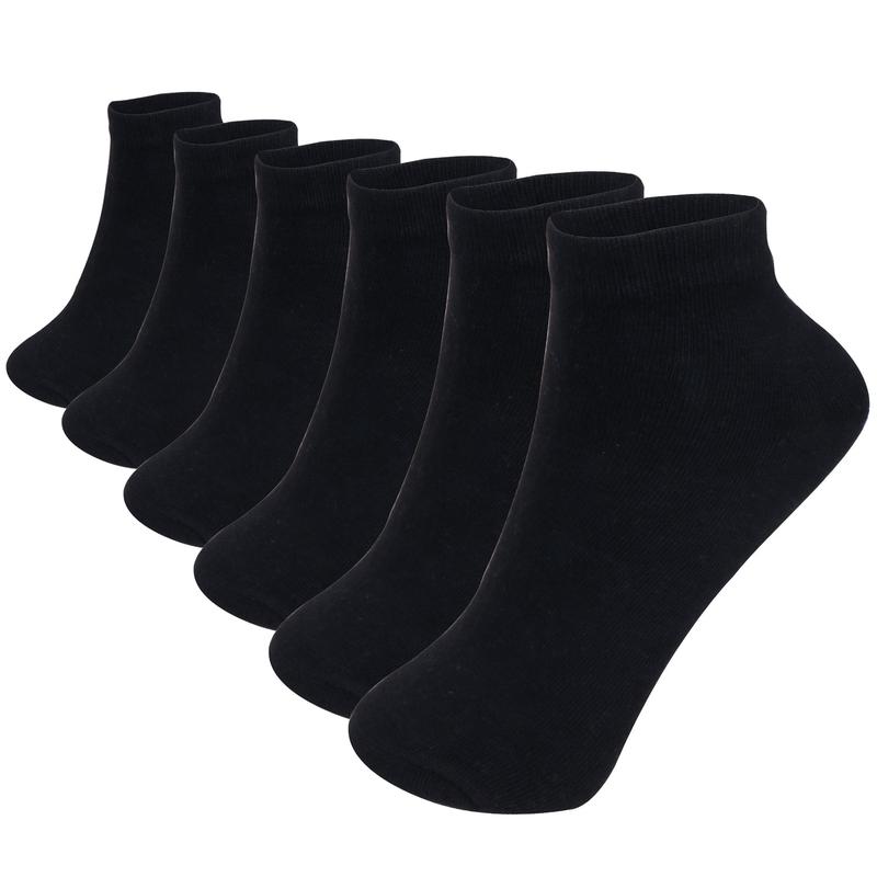 6 Pairs Women Lightweight Ankle Quarter Socks Cotton Casual Size: 9-11