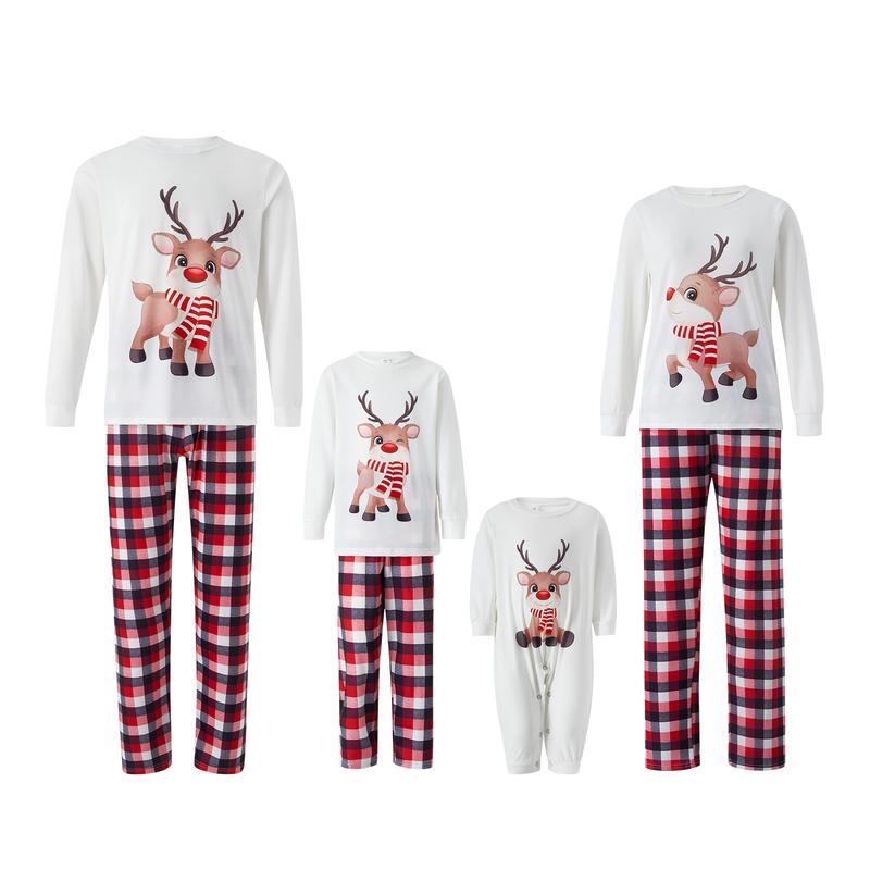 Christmas Pajamas Family Matching Pjs Set Holiday Pajamas Set Sleepwear Nightwear for Womens Mens Kids Baby