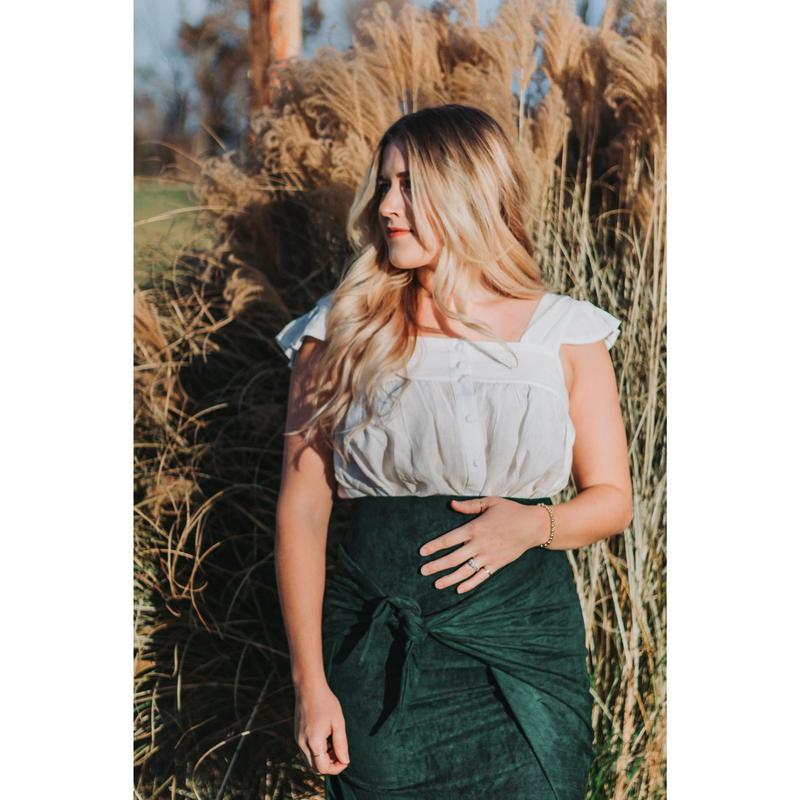 Teagan - Emerald Velvet Wrap Skirt