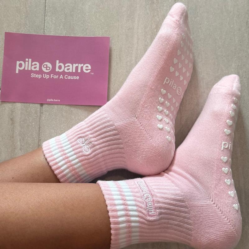 Pila Pink Sock for Women - Comfortable and Cotton Material for pilates, lagree, and barre