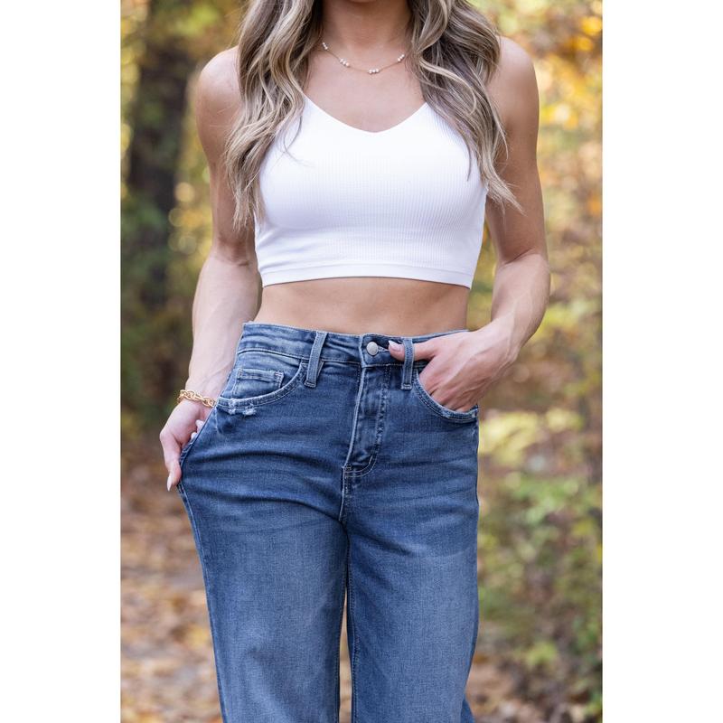 The Hannah from Lovervet: Super High-Rise Tummy Control Wide Leg Denim