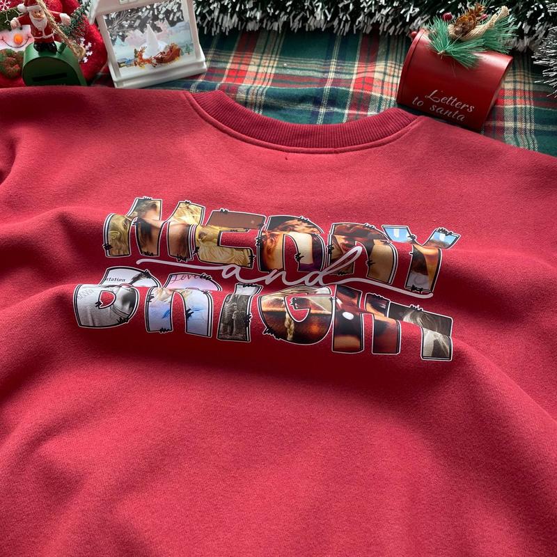 Merry and Bright Swlftmas Sweatshirt, Christmas Sweatshirt, Family Christmas Fan Hoodie