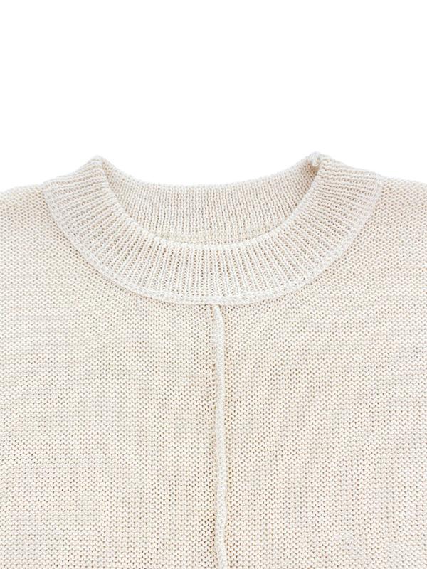 Women's Plain Round Neck Batwing Sleeve Sweater, Summer Outfits 2024, Casual Cap Sleeve Jumper for Summer, Summer Knit Top, Fashion Women's Knitwear for Daily Wear