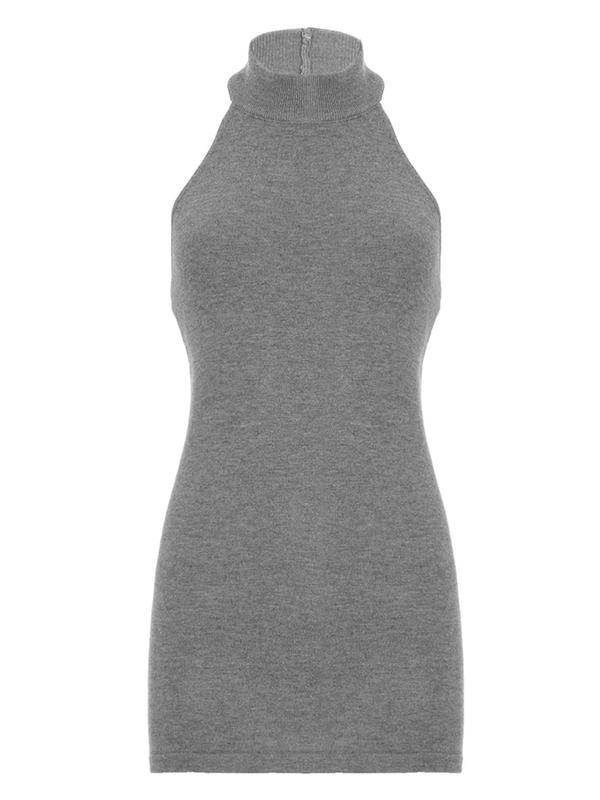 Women's Solid Backless Halter Sweater Vest, Casual Sleeveless Knit Top for Summer, Fashion Women's Knitwear for Daily Wear