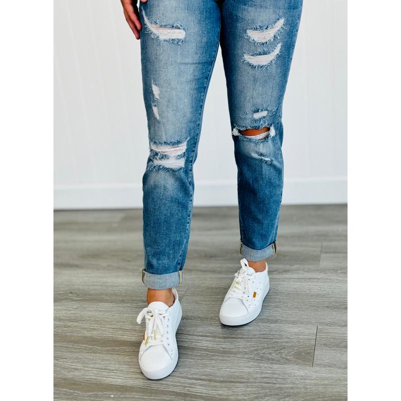 Judy Blue Lost Without You Boyfriend Cuffed Jeans (Reg. & Plus)