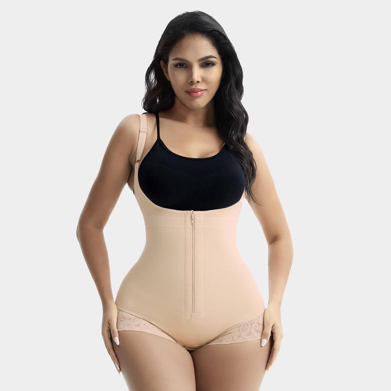 GQF Zipper Open Bust Bodysuit 7200-Link A – Comfortable Plus Size Shapewear for Women's Solid Postpartum Enhancer with Gentle Bust, Casual Comfy Tummy Control Butt Lift Shaper, Ladies Shapewear for Fall Womenswear Underwear