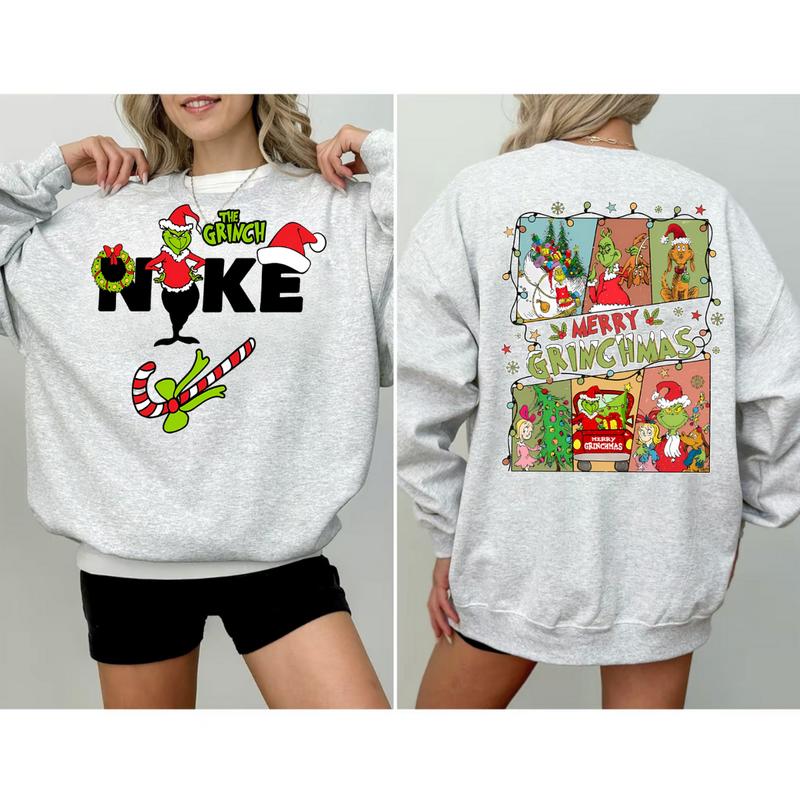 Merry Grinchmas Sweatshirt, Hoodie, T-Shirt, Christmas Grinchy Shirt, Grinchhh Family Top, Grinchh Shirt, Two Sided ShirtT-Shirts (Gildan 5000)