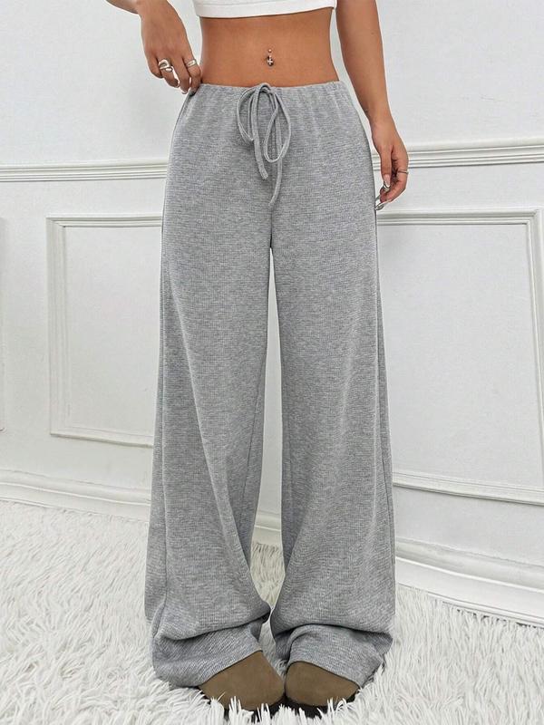 Women's Striped Print Tie Front Straight Leg Pants, Casual Comfy Trousers for Spring & Fall, Women's Bottoms for Daily Wear