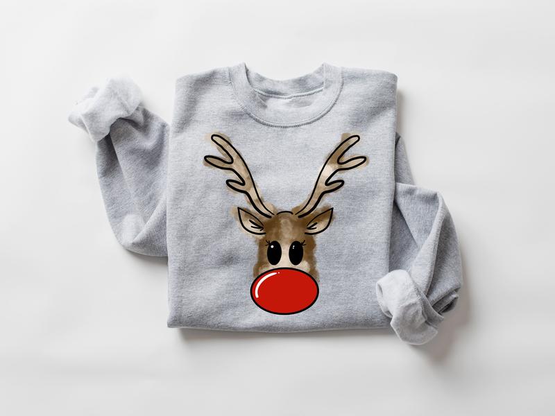 Christmas Reindeer Sweatshirt, Christmas Sweatshirt, Christmas Sweater, Christmas Shirt, Holiday Gift, Christmas Family Shirt, Santa Shirt