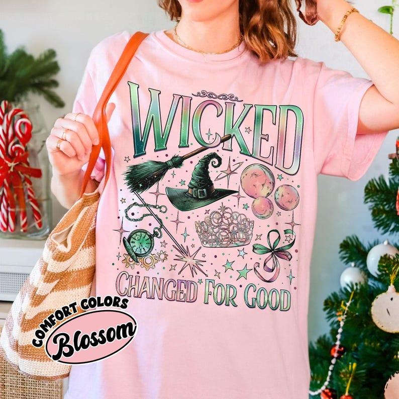 Wicked Change For Good Shirt, Defy Gravity Broomstick Magic Wand, Wizard Movie Fan Shirt, Wicked Musical Fan Gift, Gildan Unisex Crewneck, Top Casual Basic