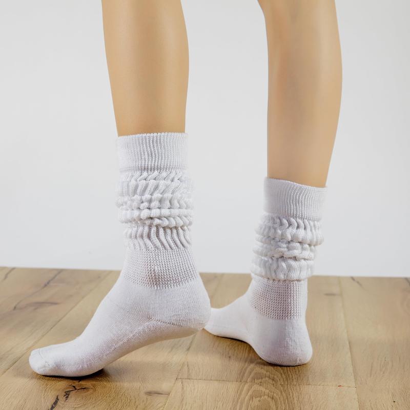 Womens Slouch Sock Scrunch Socks Soft Long Boot Socks for Women Stacked High Sock 2-3 PACK