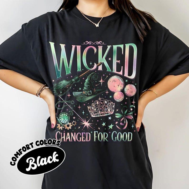 Wicked Change For Good Shirt, Defy Gravity Broomstick Magic Wand, Wizard Movie Fan Shirt, Wicked Musical Fan Gift, Gildan Unisex Crewneck, Top Casual Basic