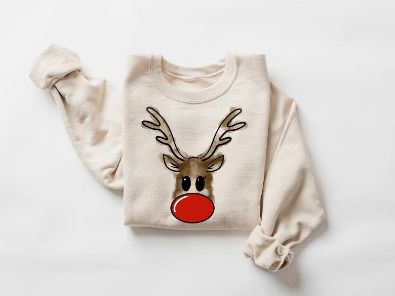 Christmas Reindeer Sweatshirt, Christmas Sweatshirt, Christmas Sweater, Christmas Shirt, Holiday Gift, Christmas Family Shirt, Santa Shirt