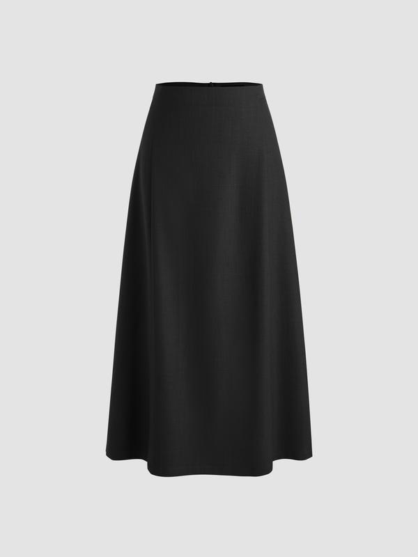 High Waist Solid Maxi Skirt