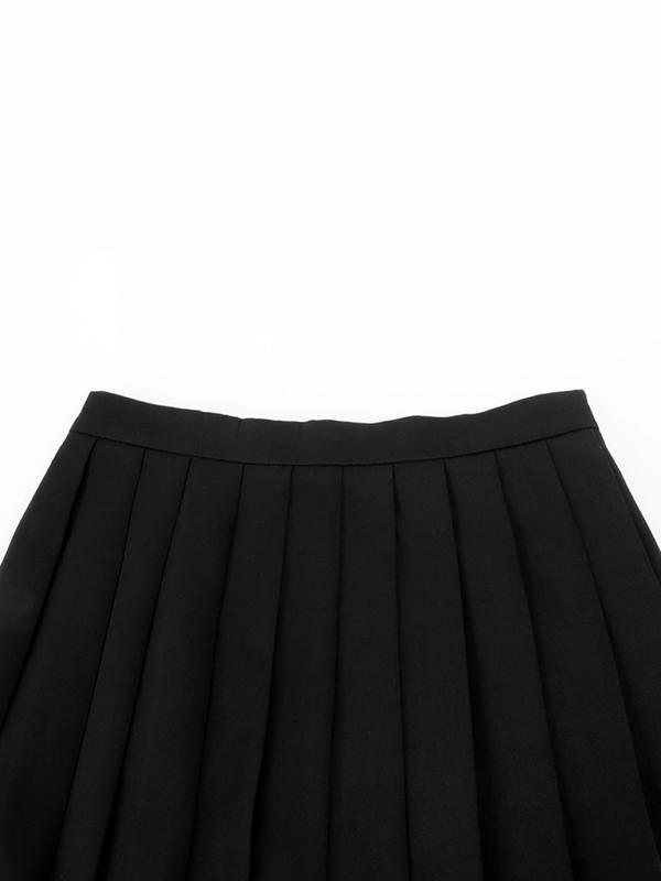 Women's Solid High Waist Pleated Skirt, Fashion Casual Mini Skirt for Daily Outdoor Wear, Ladies Bottoms for Summer