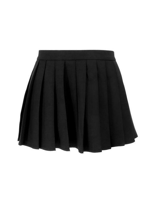 Women's Solid High Waist Pleated Skirt, Fashion Casual Mini Skirt for Daily Outdoor Wear, Ladies Bottoms for Summer