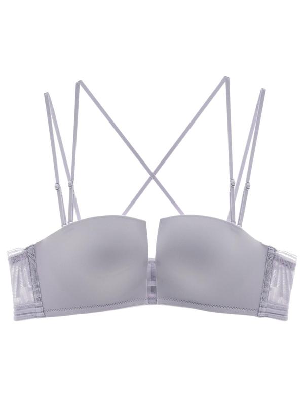 Women's Criss Cross Push Up Bra, Adjustable Strap Wireless Bra, Soft Comfortable Breathable Lingerie for Daily Wear