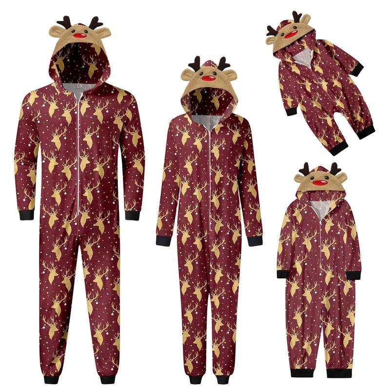 Couple Matching Pajamas Set Soft Holiday Sleepwear Christmas Matching Pjs for Adults Drawstring with Pockets