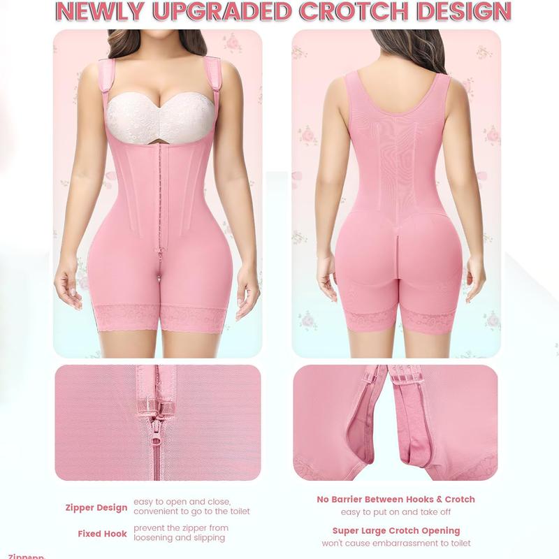 SHAPESHE Shapewear for Women Hourglass Bodysuits Corset Garment with Zipper Crotch