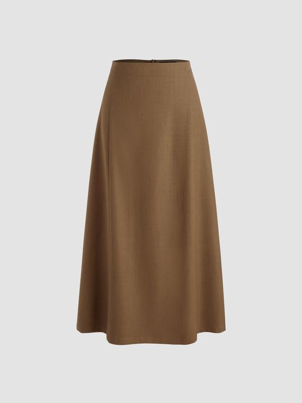 High Waist Solid Maxi Skirt