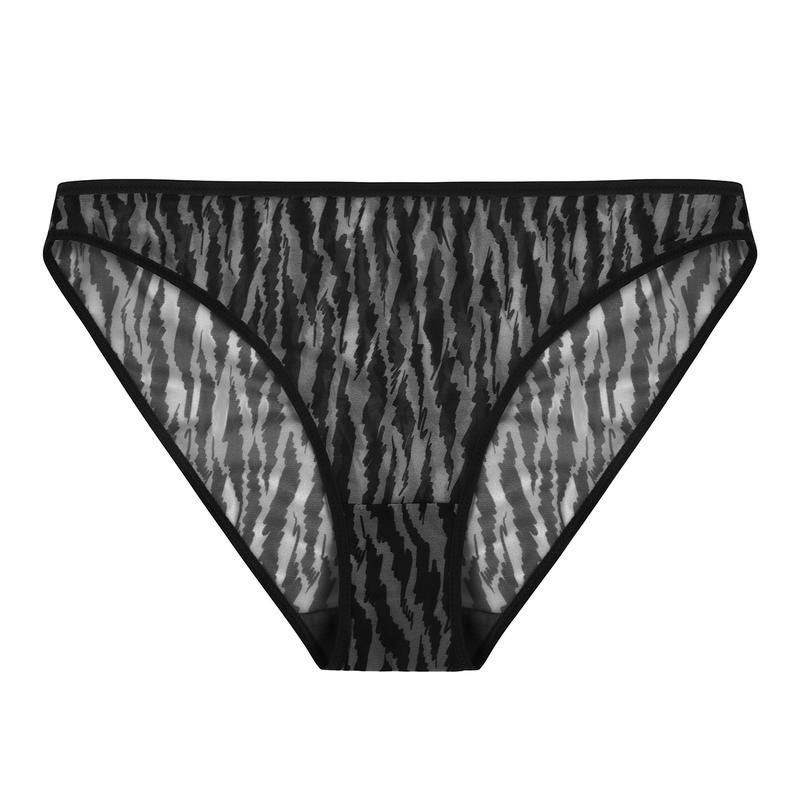 HSIA Zebra Wild Soft Mesh Mid-Rise Mid Waist Panty Bikini Briefs Women Underwear