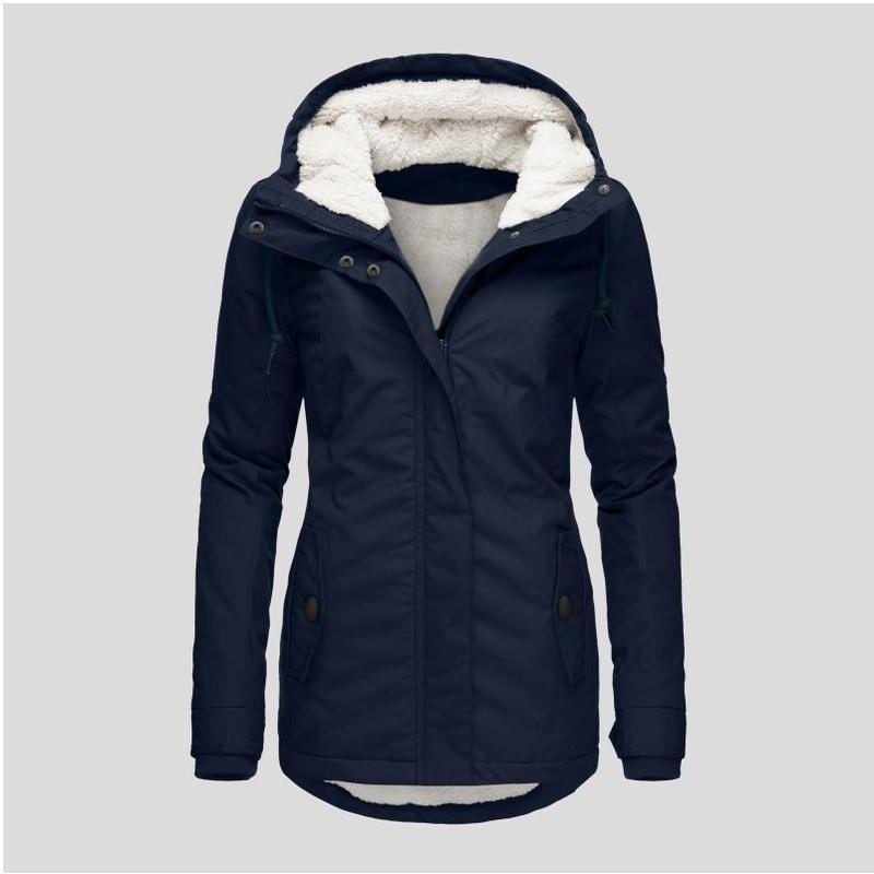 Winter Cotton Dress Women's School Overcome Fleece-lined Hooded Warm Jacket Mid-Length Women's Cotton-Padded Clothing Women Womenswear Coats