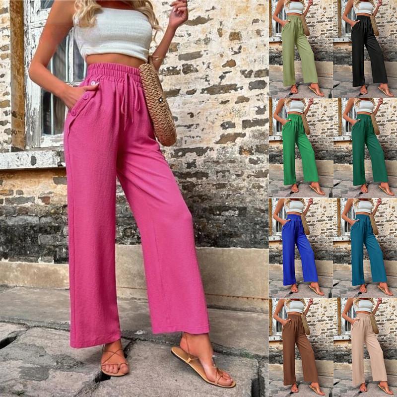 2024 Autumn and Winter Hot Sale Ladies New Casual Pants Elastic High Waist Loose Trousers for Women