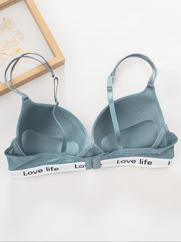 Women's Solid Color Wireless Bra, Casual Comfortable Breathable Adjustable Strap Bra, Lingerie for All Seasons