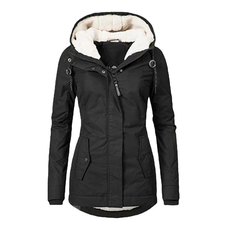 Winter Cotton Dress Women's School Overcome Fleece-lined Hooded Warm Jacket Mid-Length Women's Cotton-Padded Clothing Women Womenswear Coats