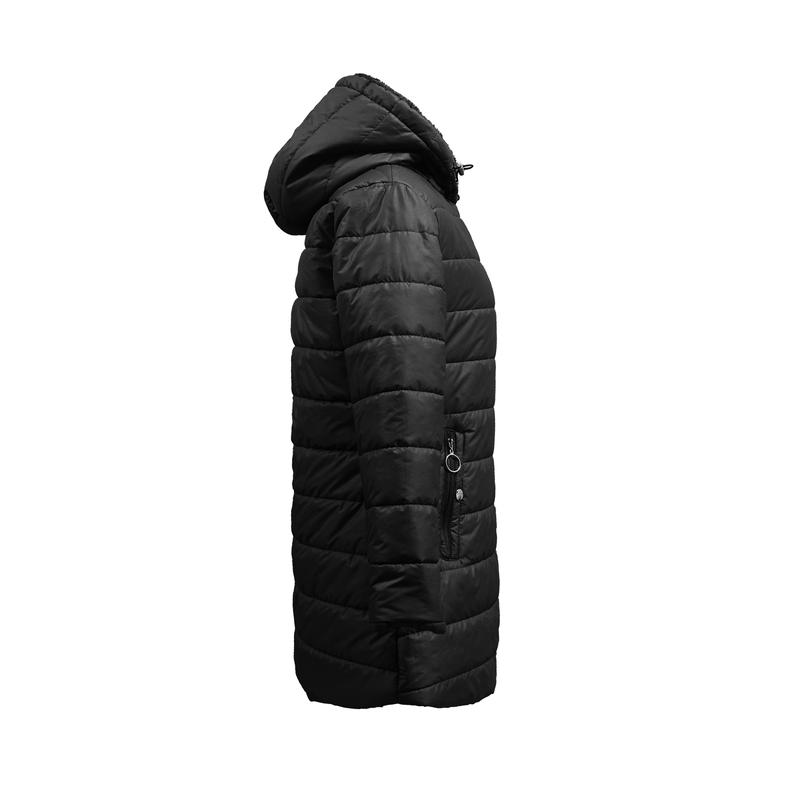 Warm Faux Fur Lined Zip-up Hoodie Puffy Coat, Long Sleeve Casual Winter Coat for Women