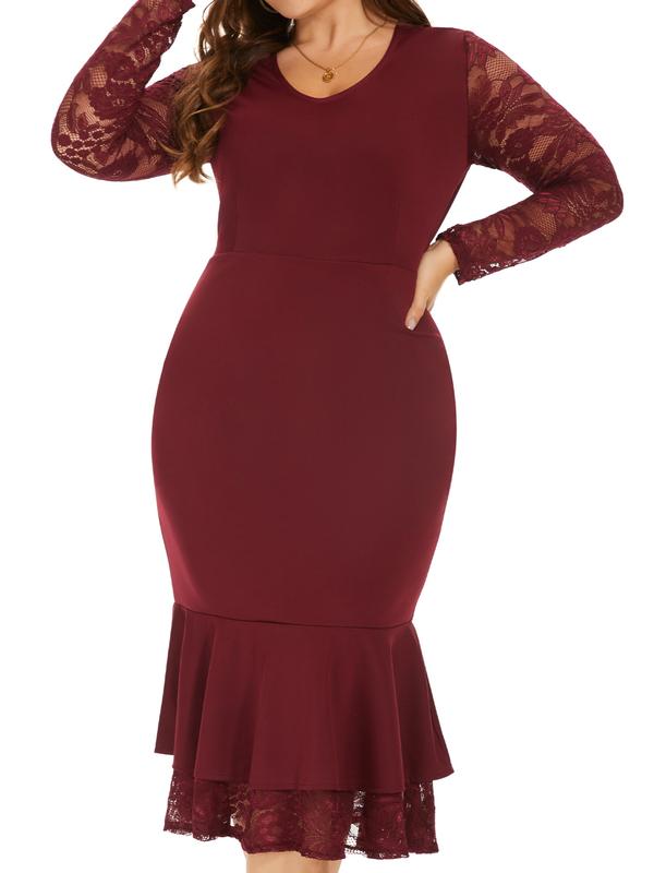 2024 Women Plus Size Cocktail Dresses Fishtail Lace Mermaid Evening Gown