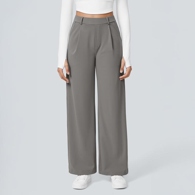 Halara Flex High Waisted Plicated Side Pocket Straight Leg Work Pants