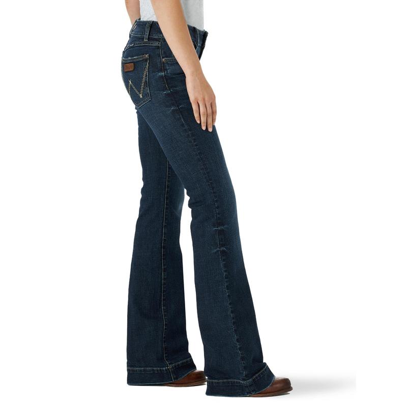 Wrangler Womens Retro Mae Mid Rise Flare Leg Jeans