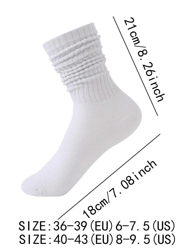 Women's Solid Crew Socks, Soft Comfy Breathable Pile Socks for Daily Wear, Multipack Knit Socks for All Seasons