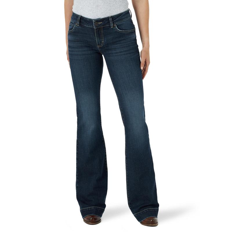 Wrangler Womens Retro Mae Mid Rise Flare Leg Jeans