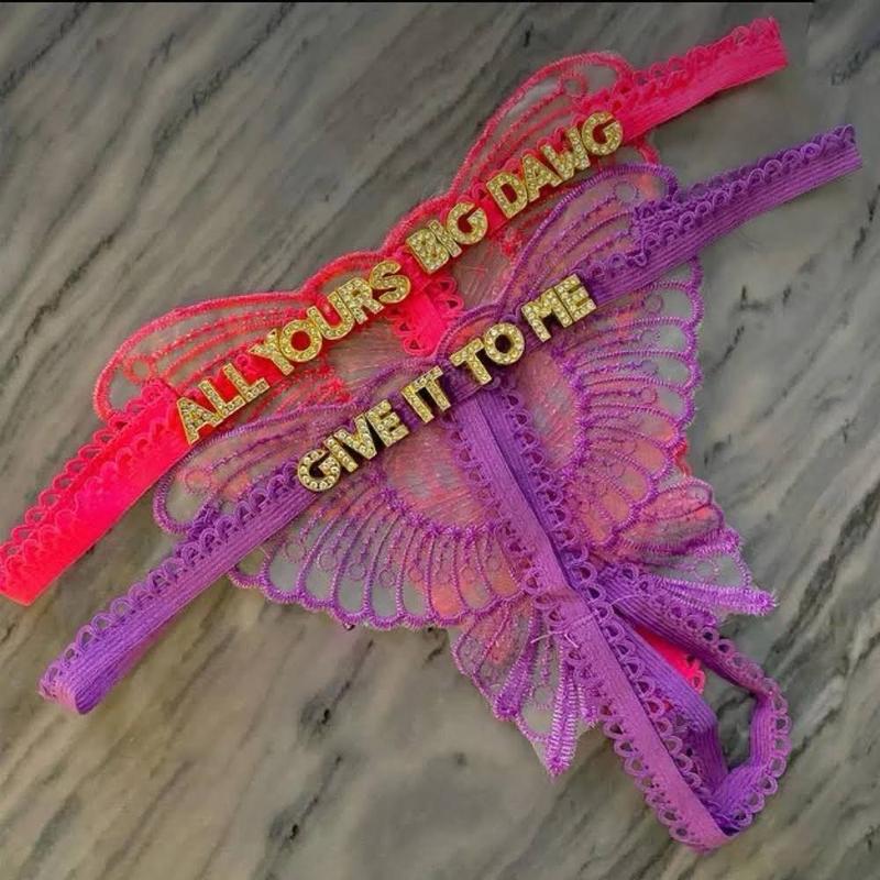 Custom Name Rhinestone Bling Panty  (Add name to 