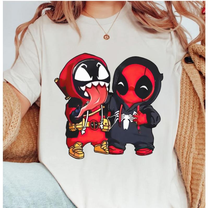 #Deadpool And #Venom Cosplay Cute Friends Shirt, Halloween Party Tee, Unisex Tshirt, Sweatshirt, Hoodie Family Birthday Holiday Gift