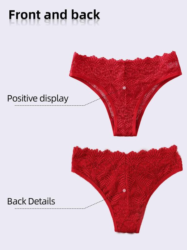 Women's Plain Lace Knicker, Comfy Soft Low Waist Panty for Daily Wear, Women's Briefs for All Seasons