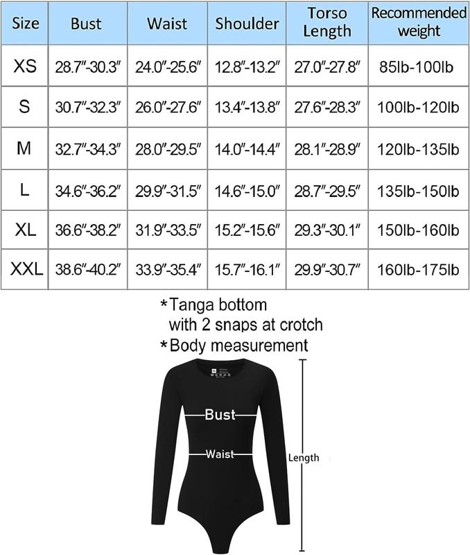 5 Pack Long Sleeve Bodysuit for Women Crew Neck Casual Stretchy Basic T Shirt Body Suits Tops