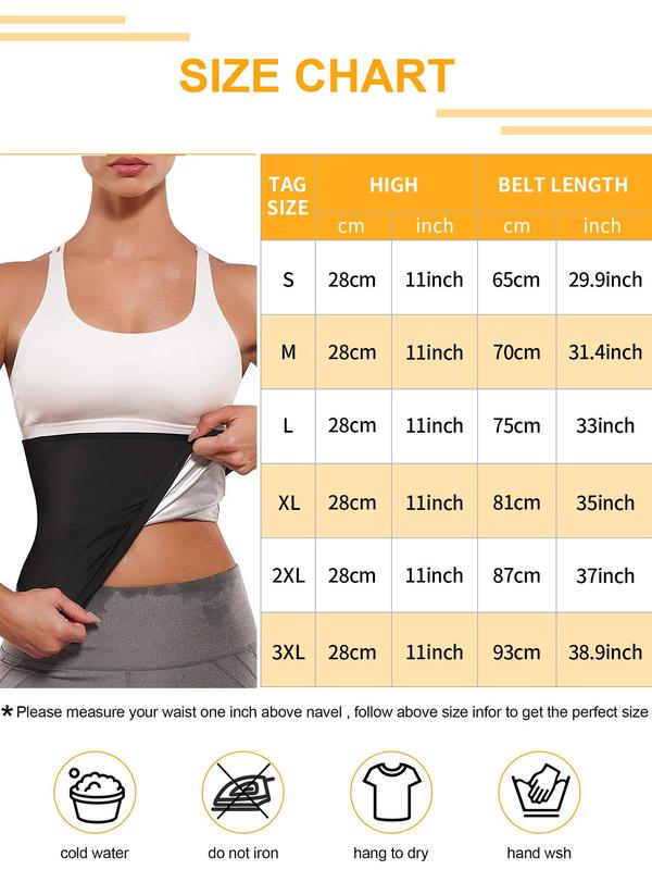 Sweating Compression Clothes for Women, Comfort Body Shaping Waist Slimmer Belt, Minimalist Basic Sauna Postpartum Sweating Wrap Belly Waist Trainer