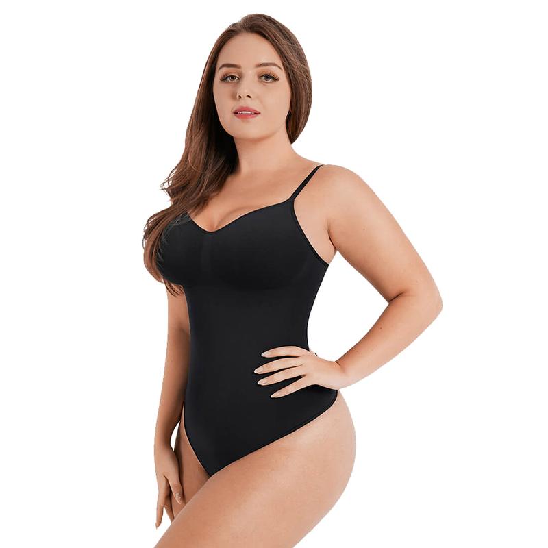 FeelinGirl Womenswear Seamless Covered Bust Jumpsuit Thong Bodysuit Fit Shapewear Comfort Breathable Hip Tops Soft